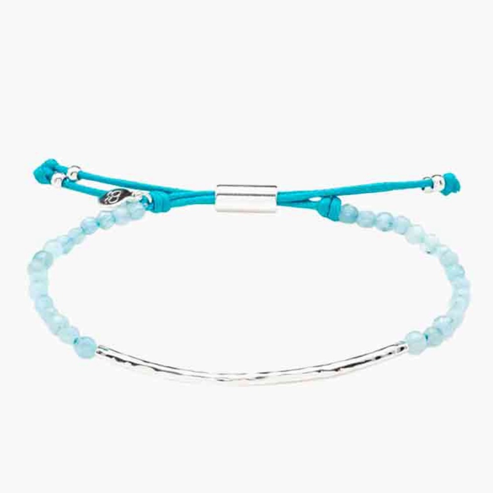 Gorjana NWT !! Power Gemstone Bracelet / Aquamarine and Silver Adjustable